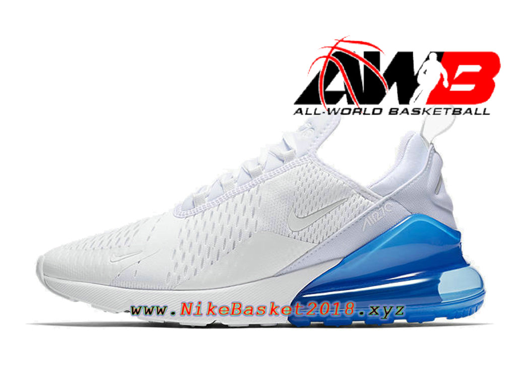 ... Chaussures Officiel 2018 Pas Cher Pour Homme Nike Air Max 270 Blanc Bleu AH8050-105 ...